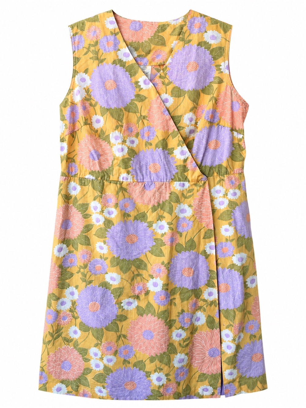 Vintage 70s Sears Plus Size 1X Scooter Romper House Dress Pastel Floral